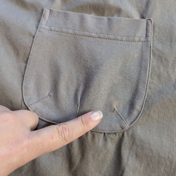 Eleven Stitch Design Top Brown Tunic Oversized Small Button Up 3/4 Sleeve USA - Picture 11 of 11